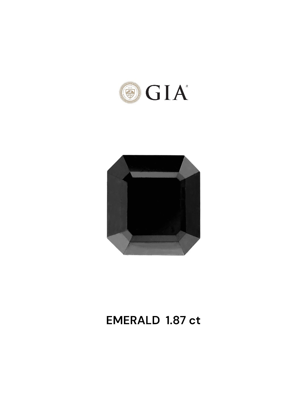 GIA 1.87 Carat Natural Fancy Black Emerald Diamond SE-6512TG