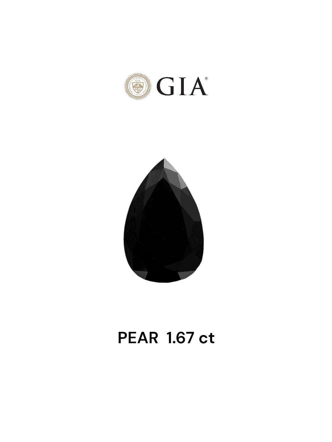 GIA 1.67 Carat Natural Fancy Gray Pear Diamond SE-6552GNNN