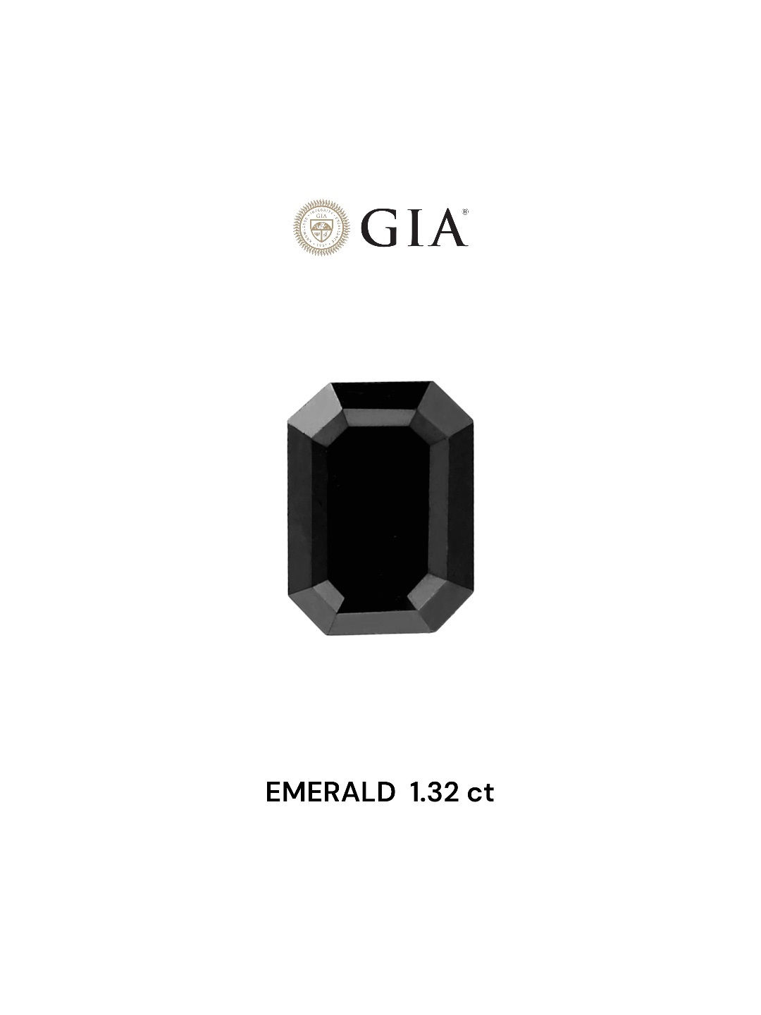 GIA 1.32 Carat Natural Fancy Black Emerald Diamond SE-6558TG