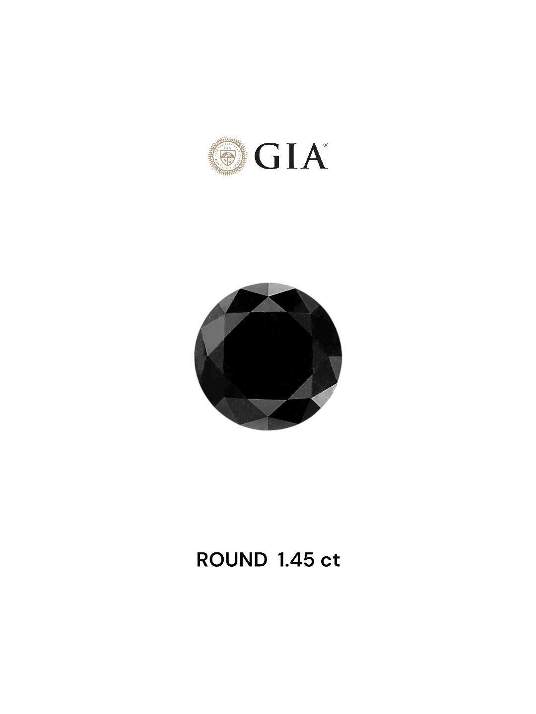 GIA 1.45 Carat Natural Fancy Black Round Diamond SE-6574GT