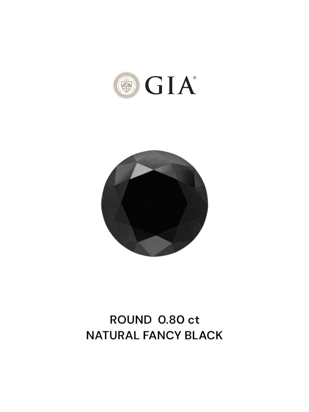 GIA 0.80 Carat Natural Fancy Black Round Diamond SE-6593GN