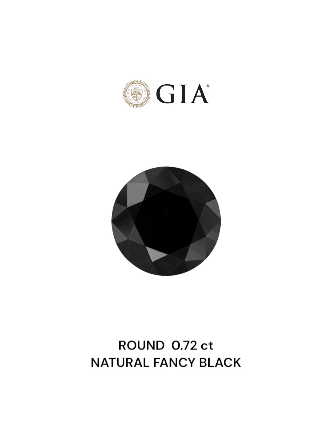 GIA 0.72 Carat Natural Fancy Black Round Diamond SE-6596GN