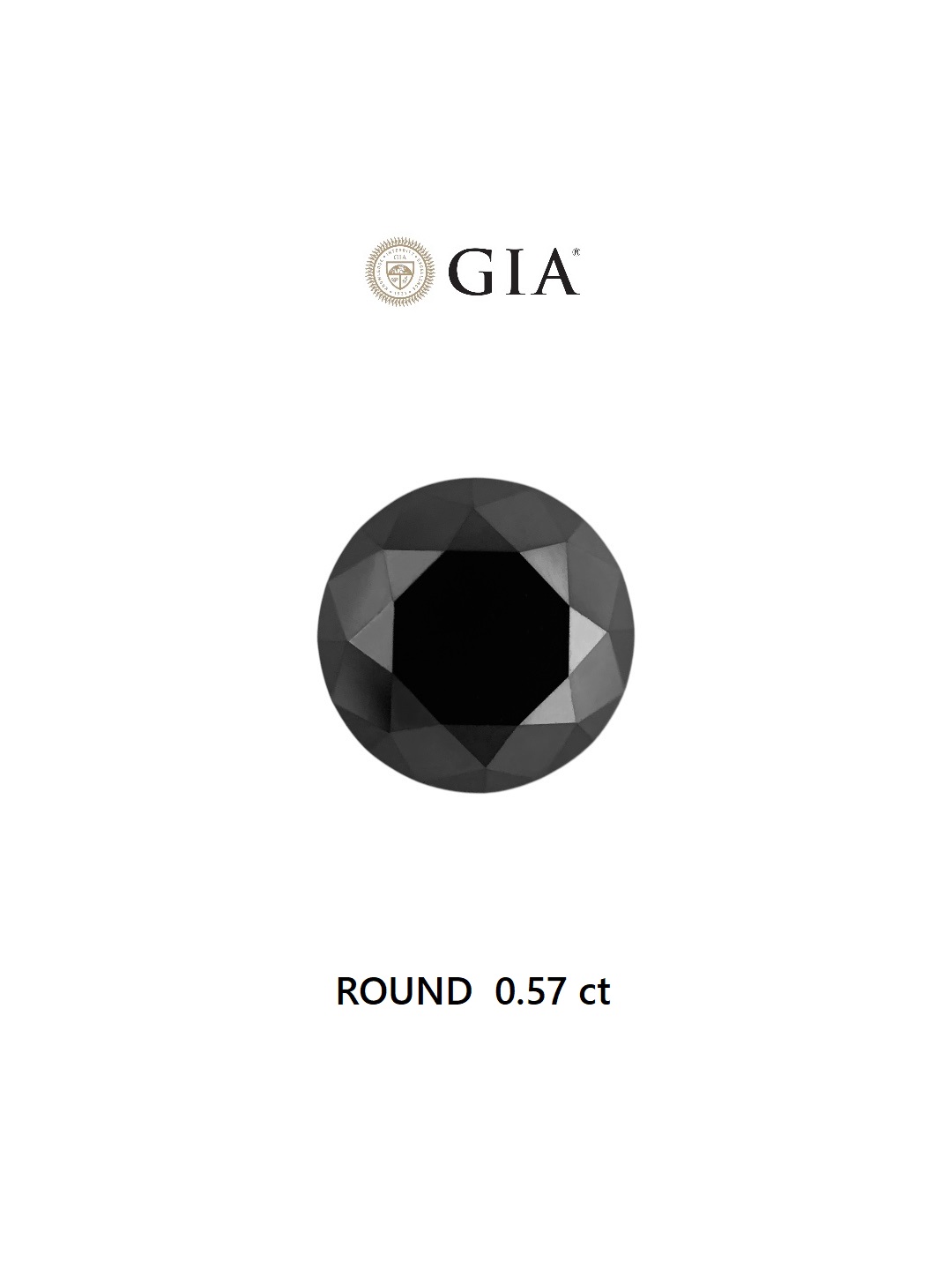 GIA 0.57 Carat Natural Fancy Black Round Diamond SE-6638GN