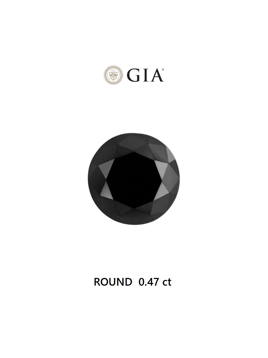 GIA 0.47 Carat Natural Fancy Black Round Diamond SE-6644GN