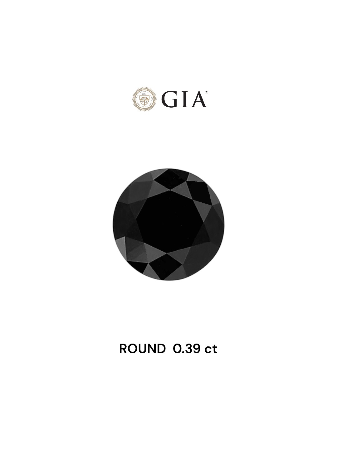 GIA 0.39 Carat Natural Fancy Black Round Diamond SE-6647GN