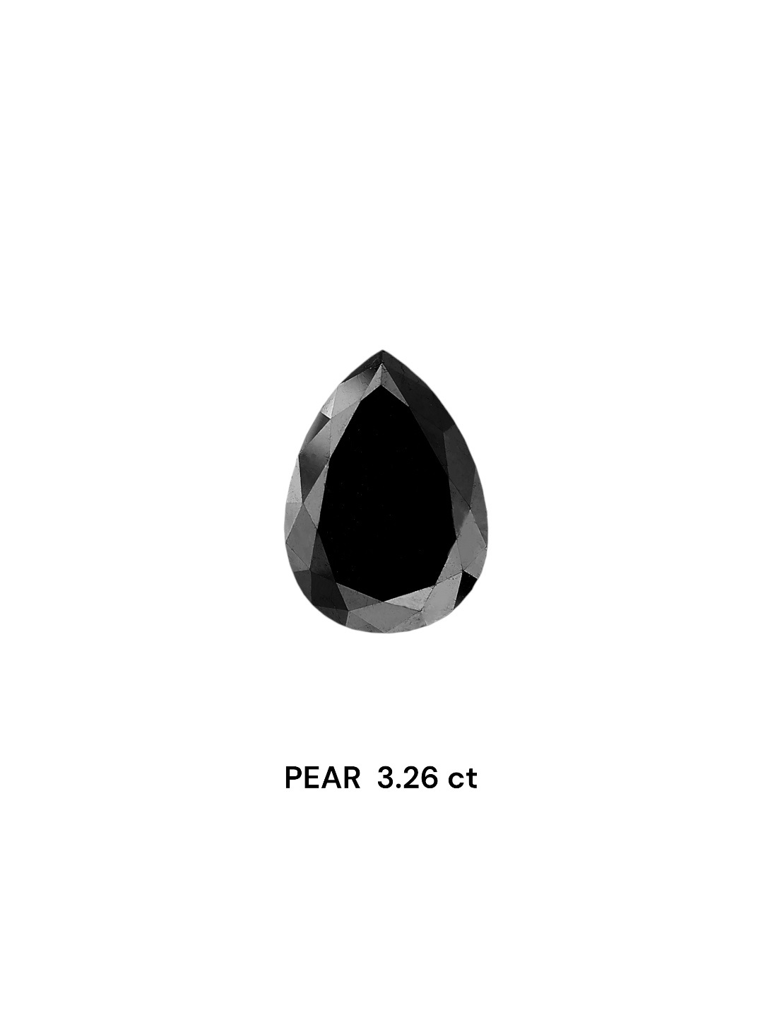 IGI 3.26 Carat Natural Fancy Black Pear Diamond SE-6675TTI