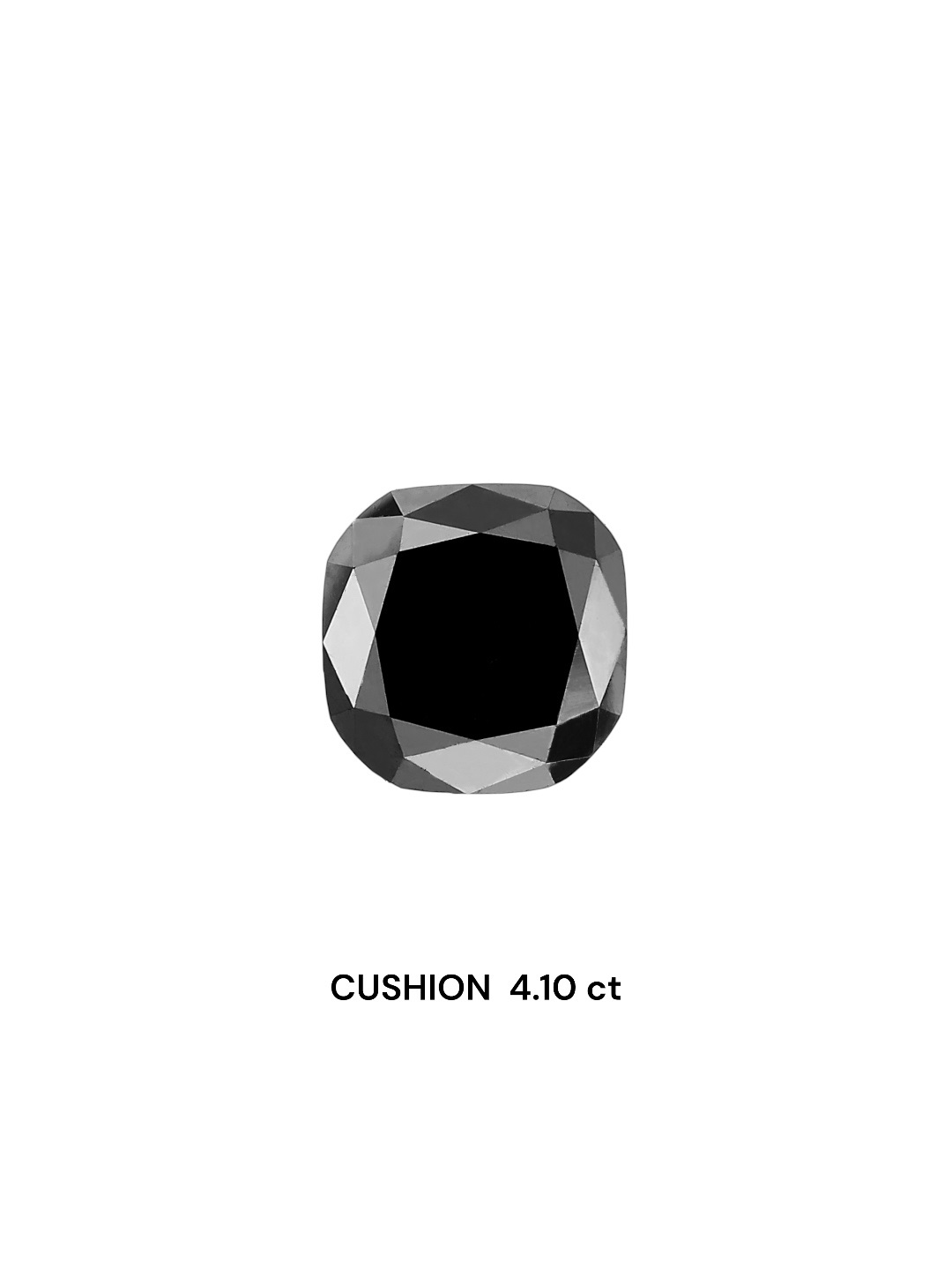 IGI 4.10 Carat Natural Fancy Black Cushion Diamond SE-6679TTI