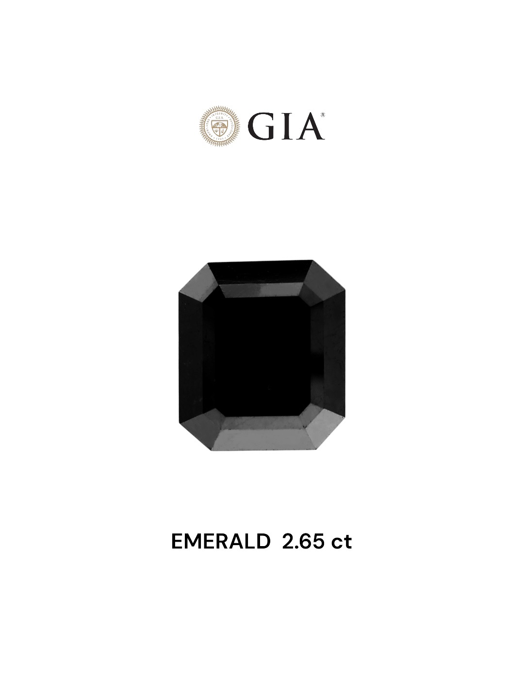GIA 2.65 Carat Natural Fancy Black Emerald Diamond SE-6691TG