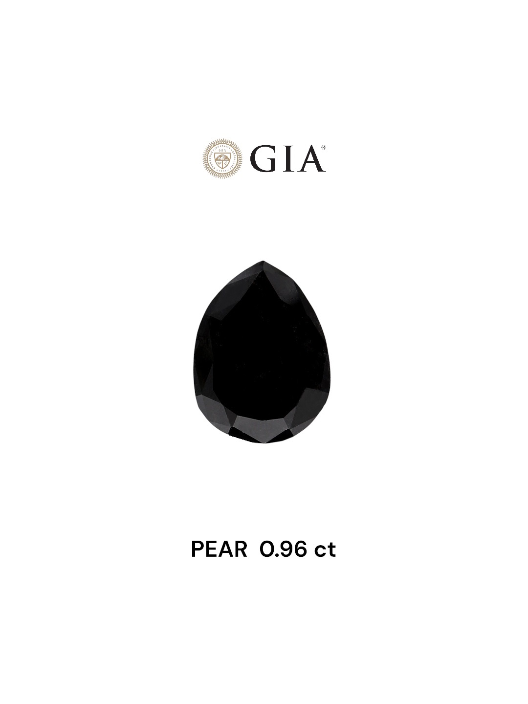 GIA 0.96 Carat Natural Fancy Black Pear Diamond SE-6710GN