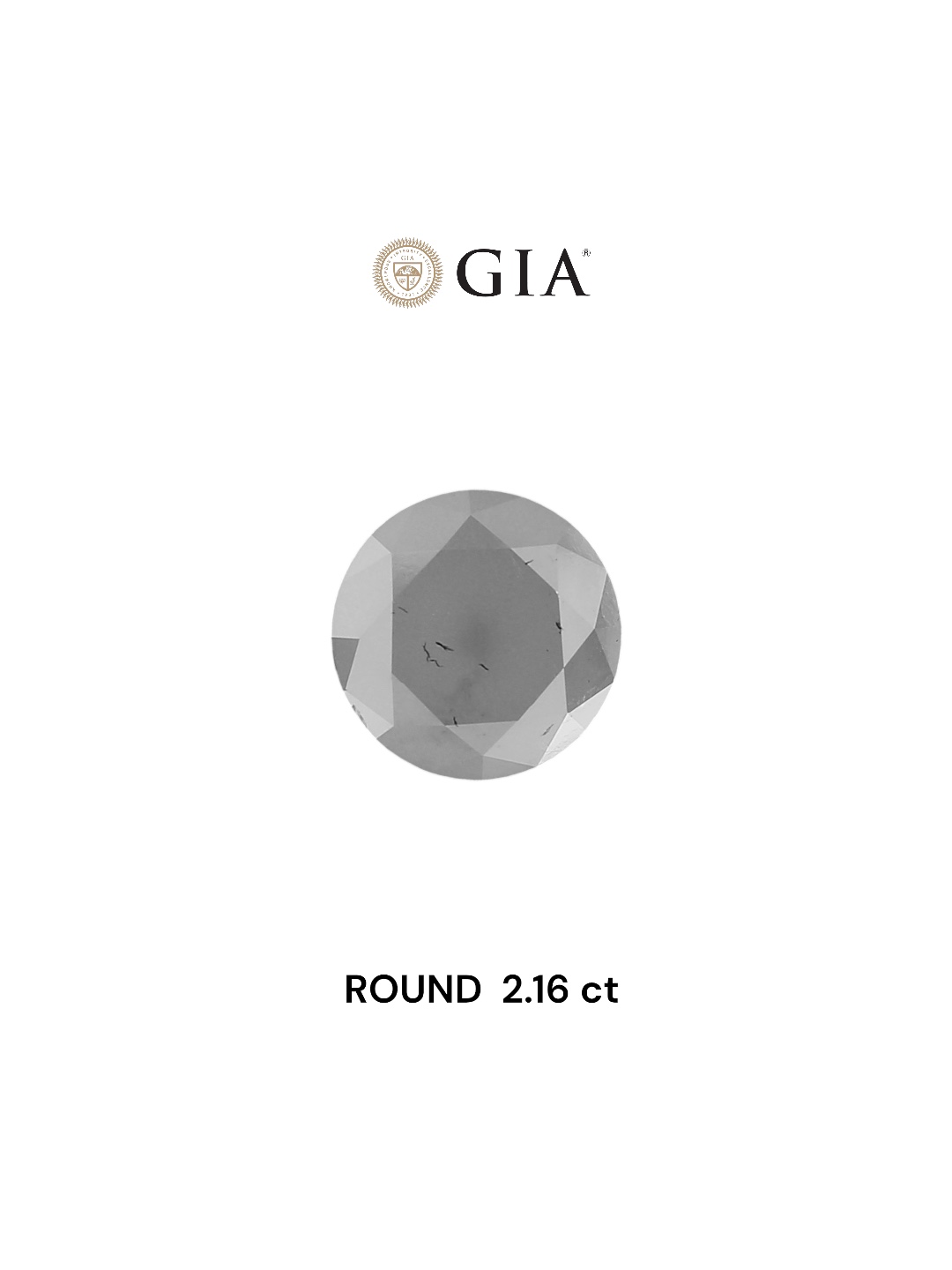 GIA 2.16 Carat Natural Fancy White Round Diamond SE-6719GN