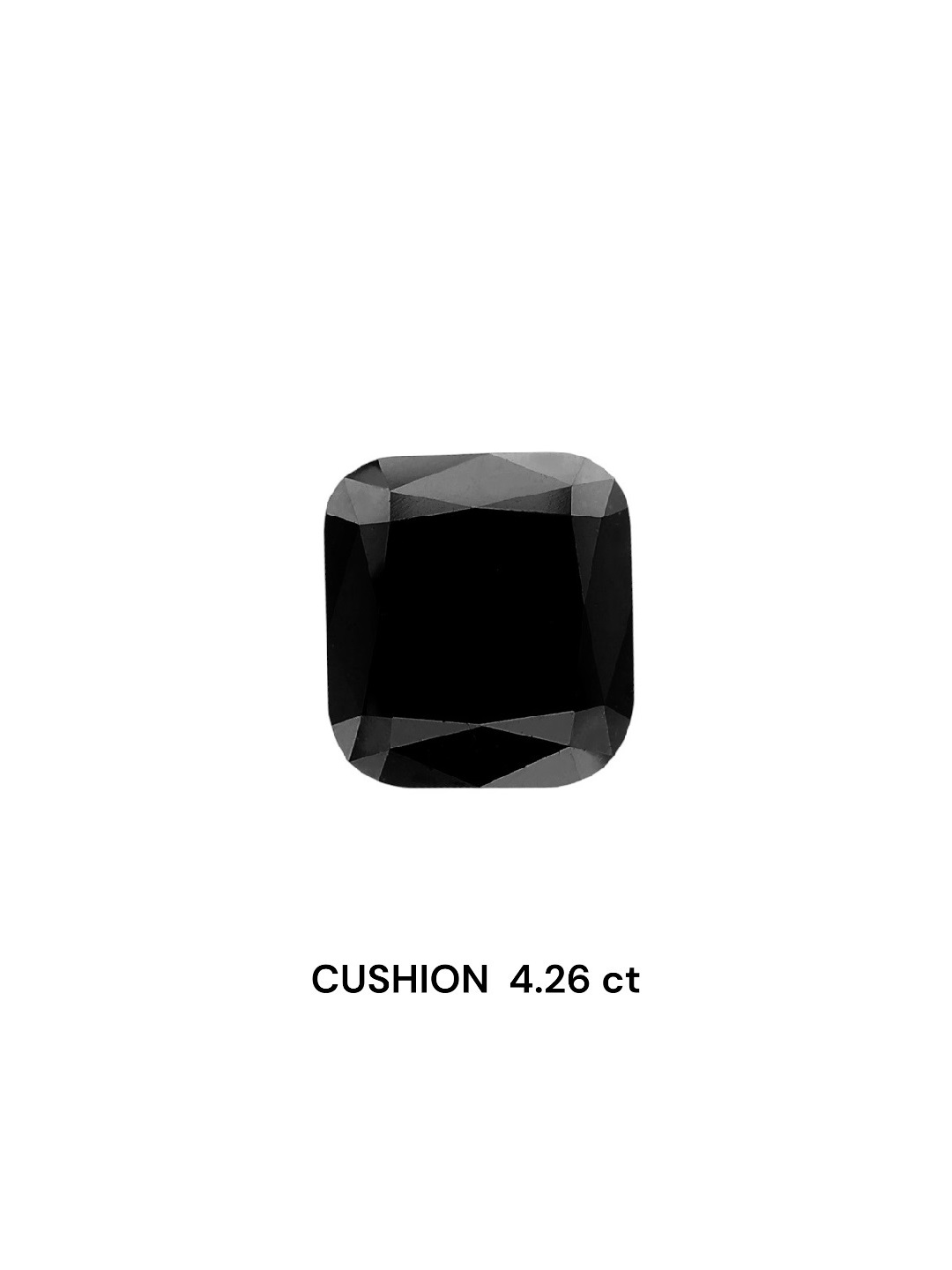 IGI 4.26 Carat Natural Fancy Black Cushion Diamond SE-6726TTI