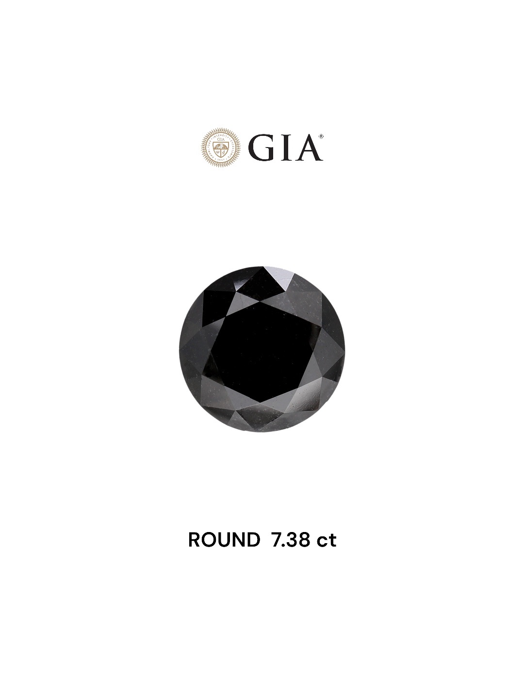 GIA 7.38 Carat Natural Fancy Black Round Diamond SE-6774GTT