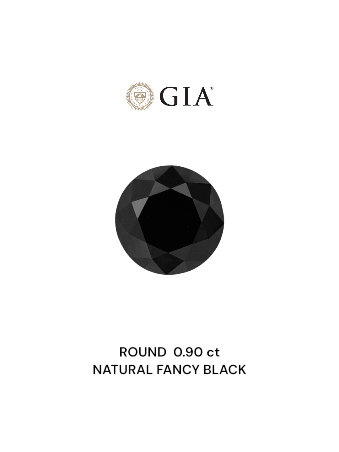 GIA 0.90 Carat Natural Fancy Black Round Diamond SE-6775GN