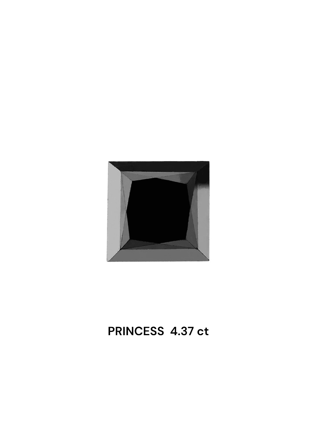IGI 4.37 Carat Natural Fancy Black Princess Diamond SE-6799TTI