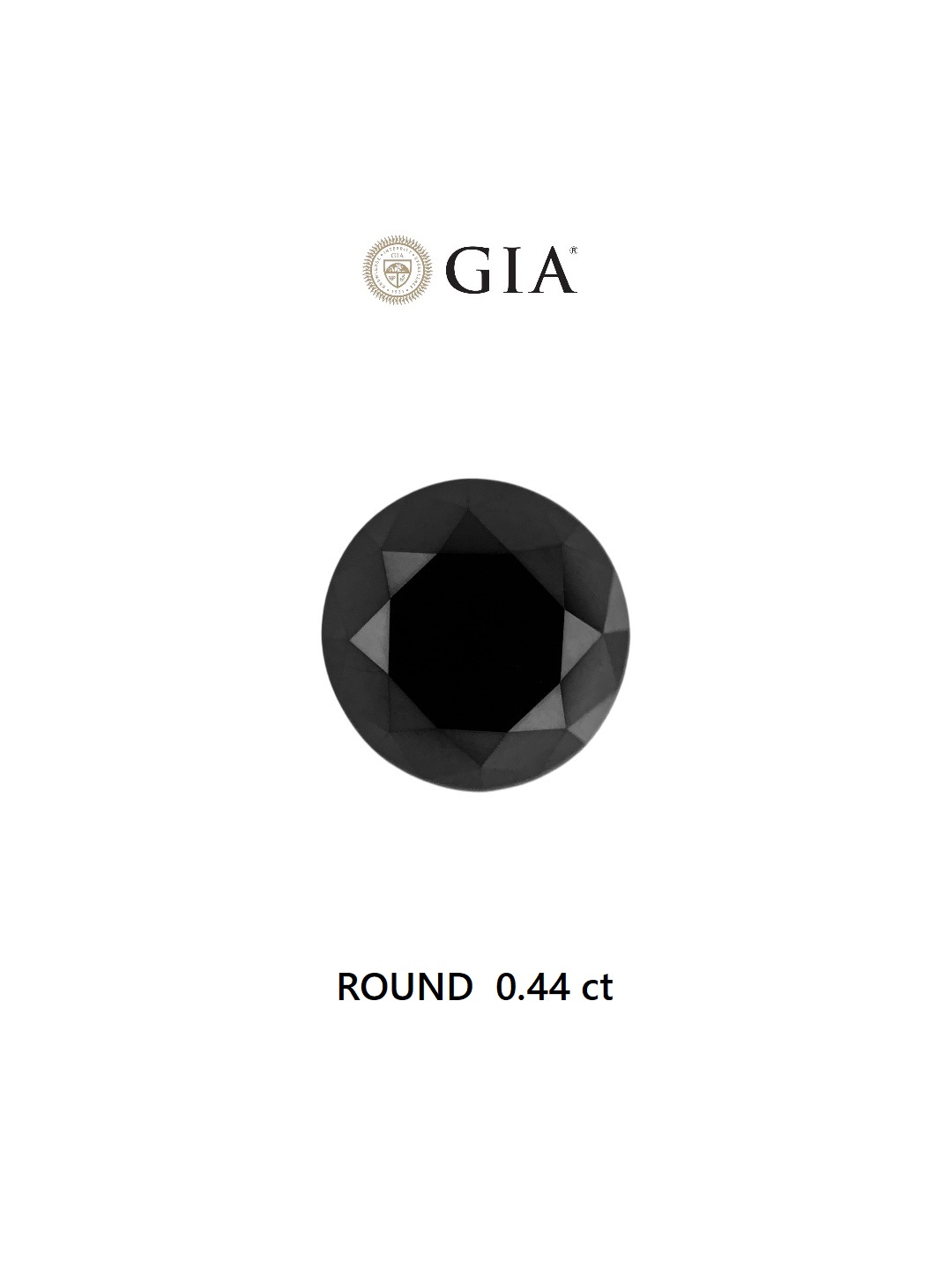 GIA 0.44 Carat Natural Fancy Black Round Diamond SE-6830GN