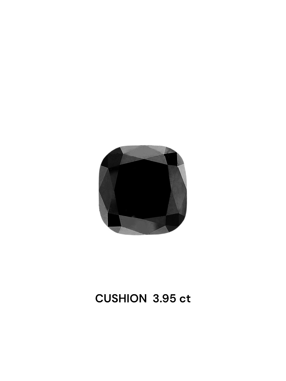 IGI 3.95 Carat Natural Fancy Black Cushion Diamond SE-6835TTI