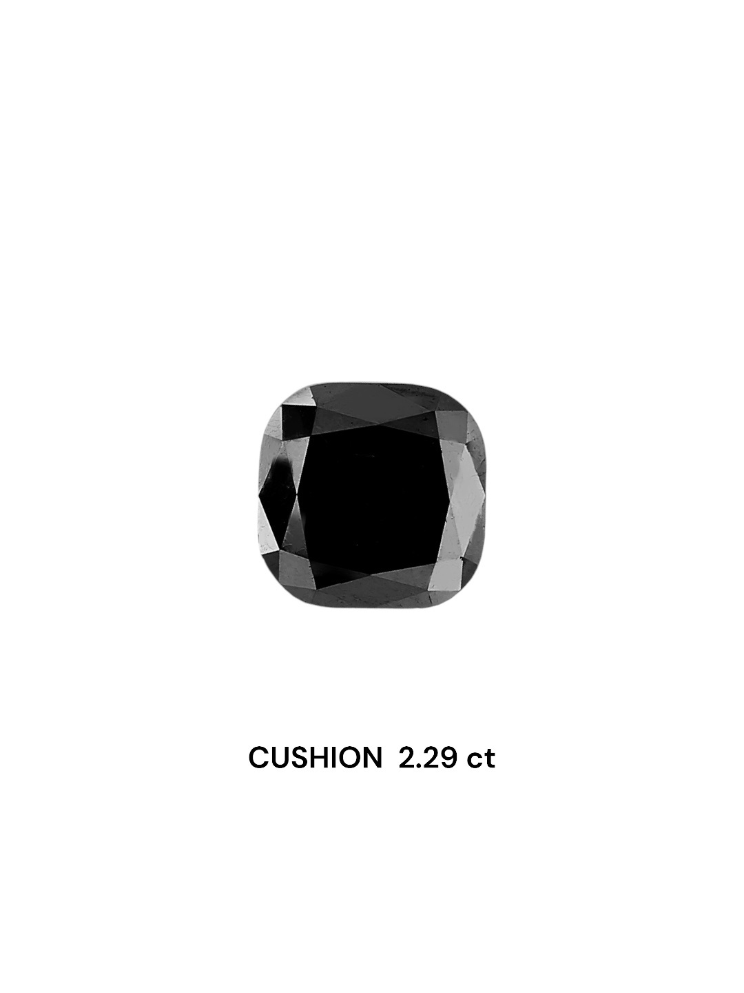 IGI 2.29 Carat Natural Fancy Black Cushion Diamond SE-6838TTI