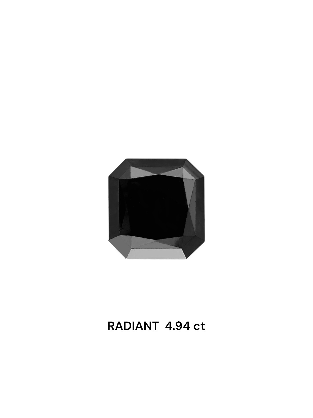 IGI 4.94 Carat Natural Fancy Black Radiant Diamond SE-6852TTI
