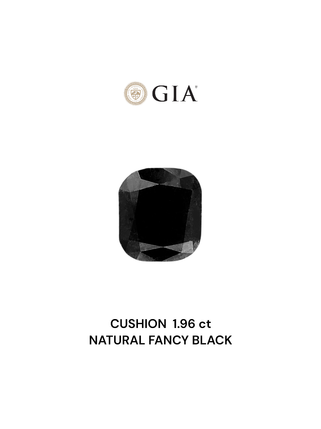 GIA 1.96 Carat Natural Fancy Black Cushion Diamond SE-6859GN