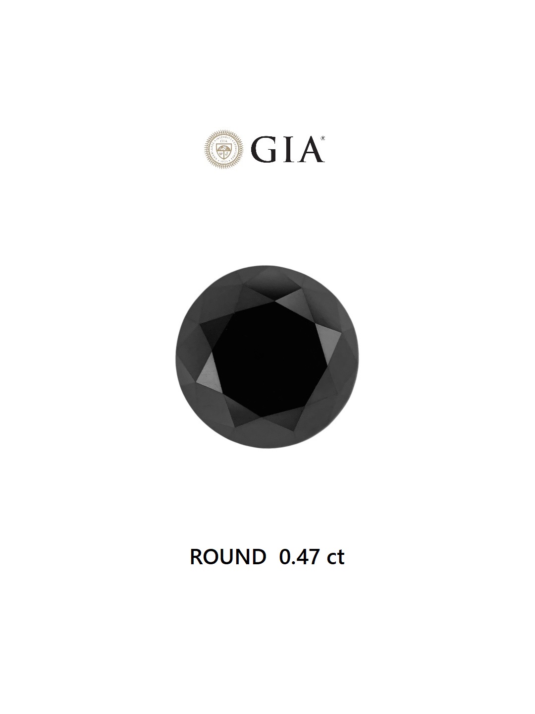 GIA 0.47 Carat Natural Fancy Black Round Diamond SE-6894GN