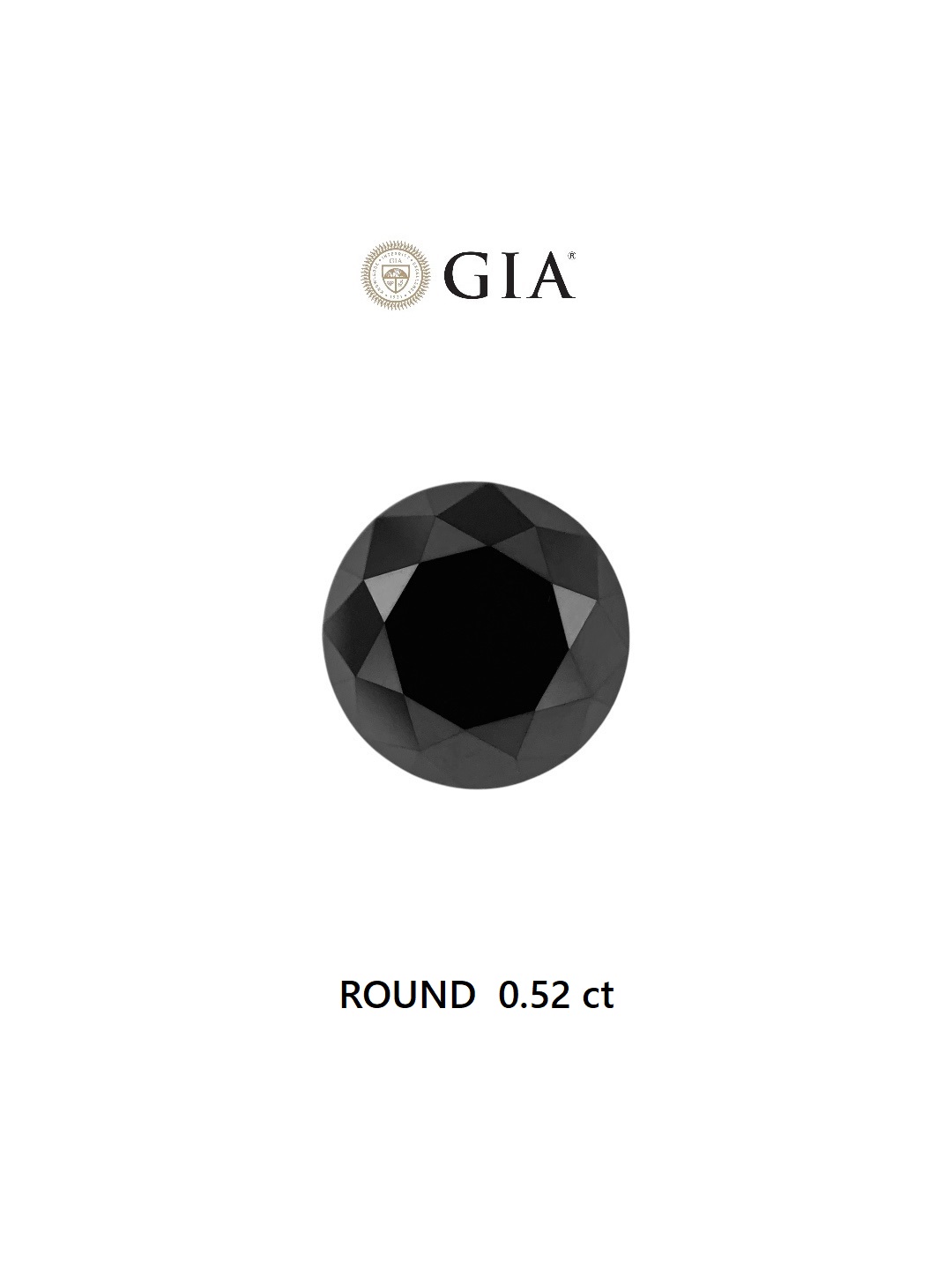 GIA 0.52 Carat Natural Fancy Black Round Diamond SE-6895GN