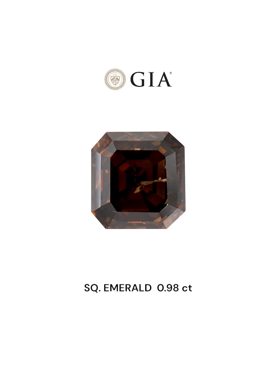 GIA 0.98 Carat Natural Fancy Brown Sq emerald Diamond SE-6898GNN