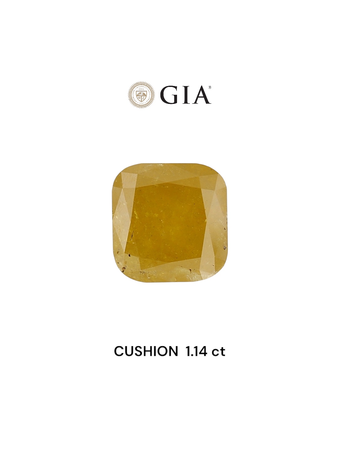 GIA 1.14 Carat Natural Fancy Yellow Cushion Diamond SE-6902GN