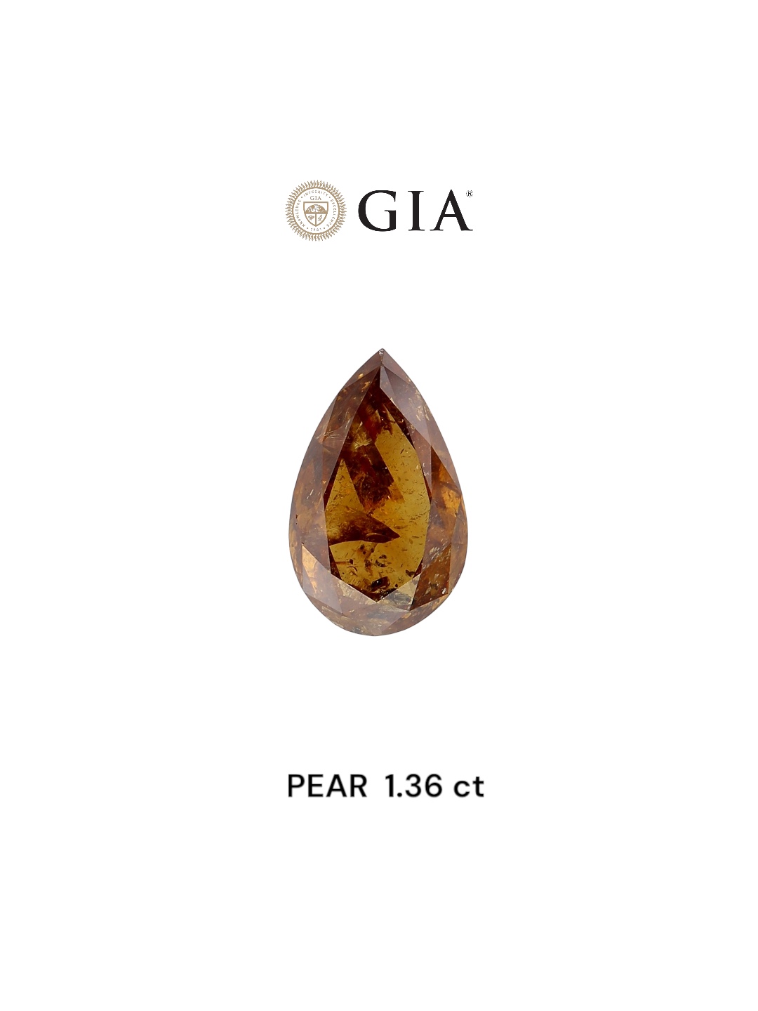 GIA 1.36 Carat Natural Fancy Orange Pear Diamond SE-6905GN