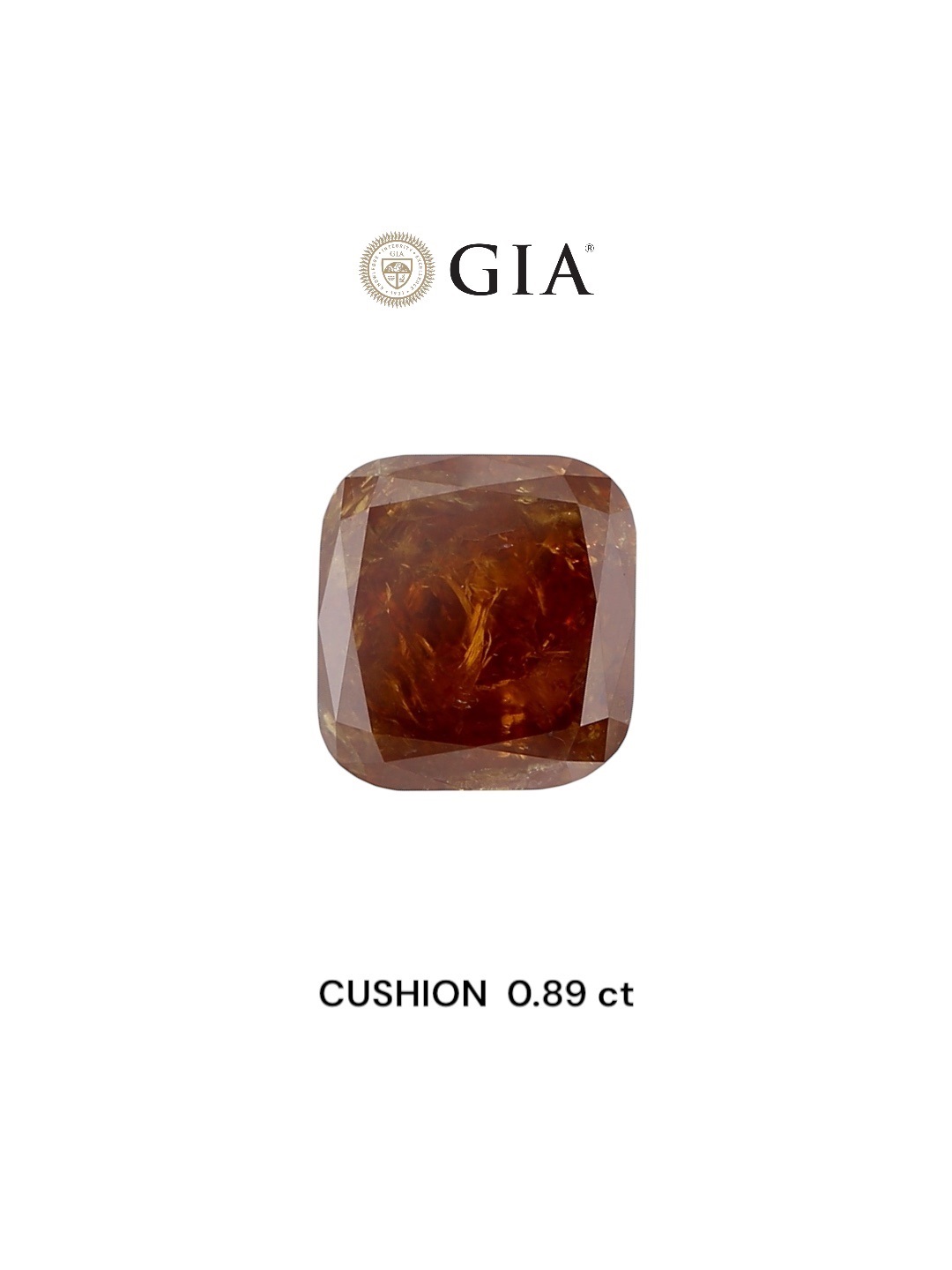 GIA 0.89 Carat Natural Fancy Brown Cushion Diamond SE-6908GN