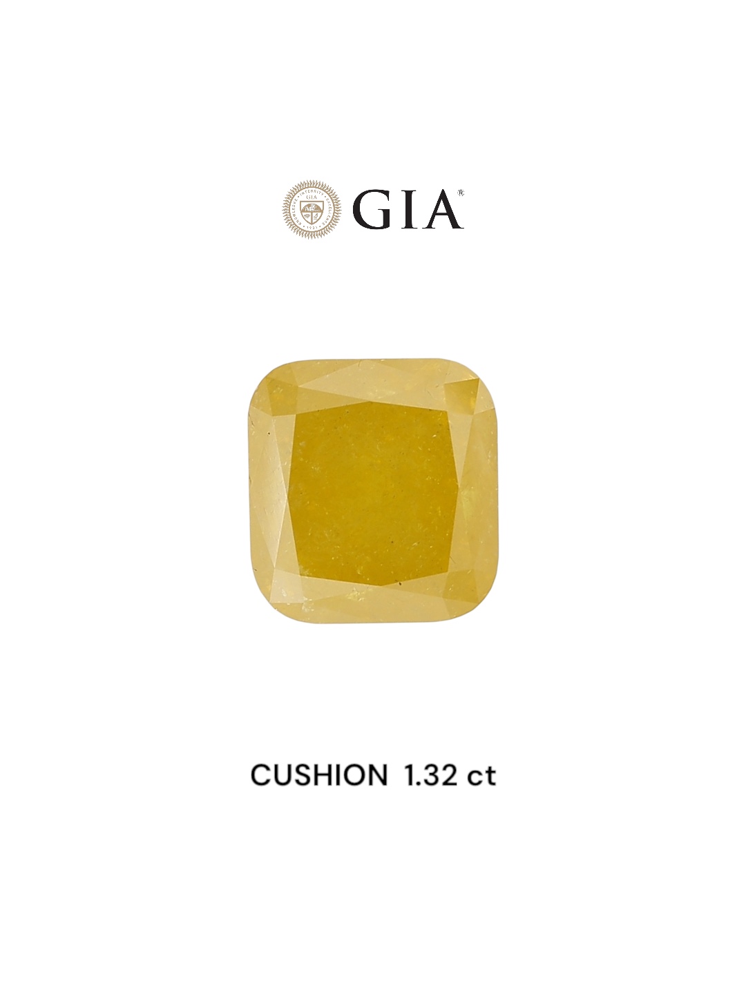 GIA 1.32 Carat Natural Fancy Yellow Cushion Diamond SE-6910GN