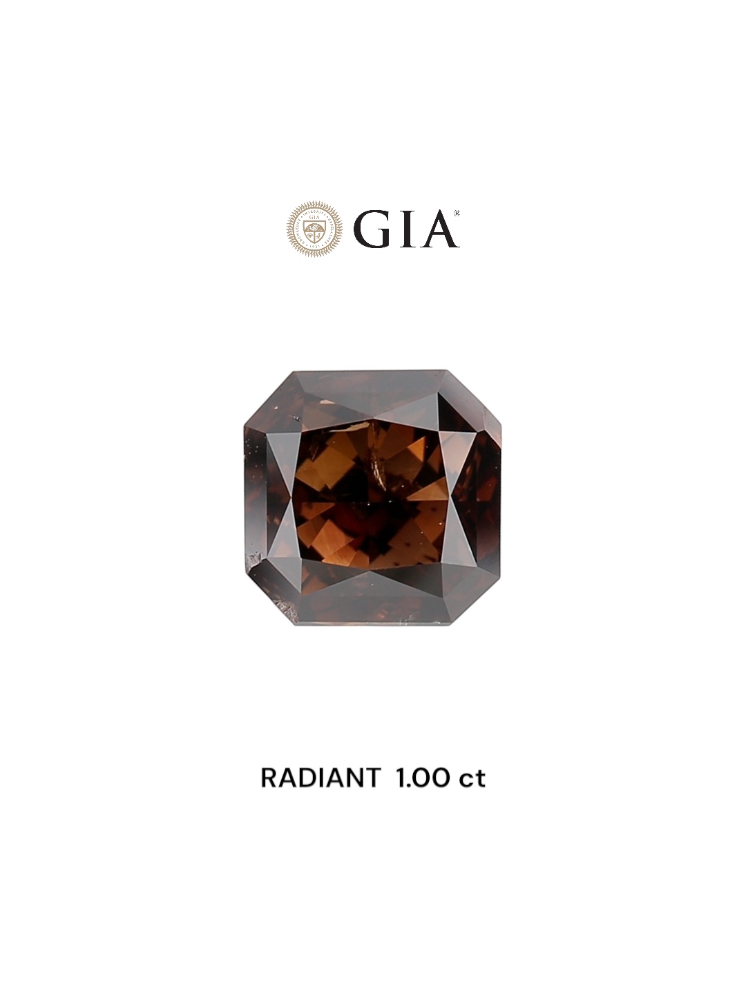 GIA 1.00 Carat Natural Fancy Brown Radiant Diamond SE-6914GN