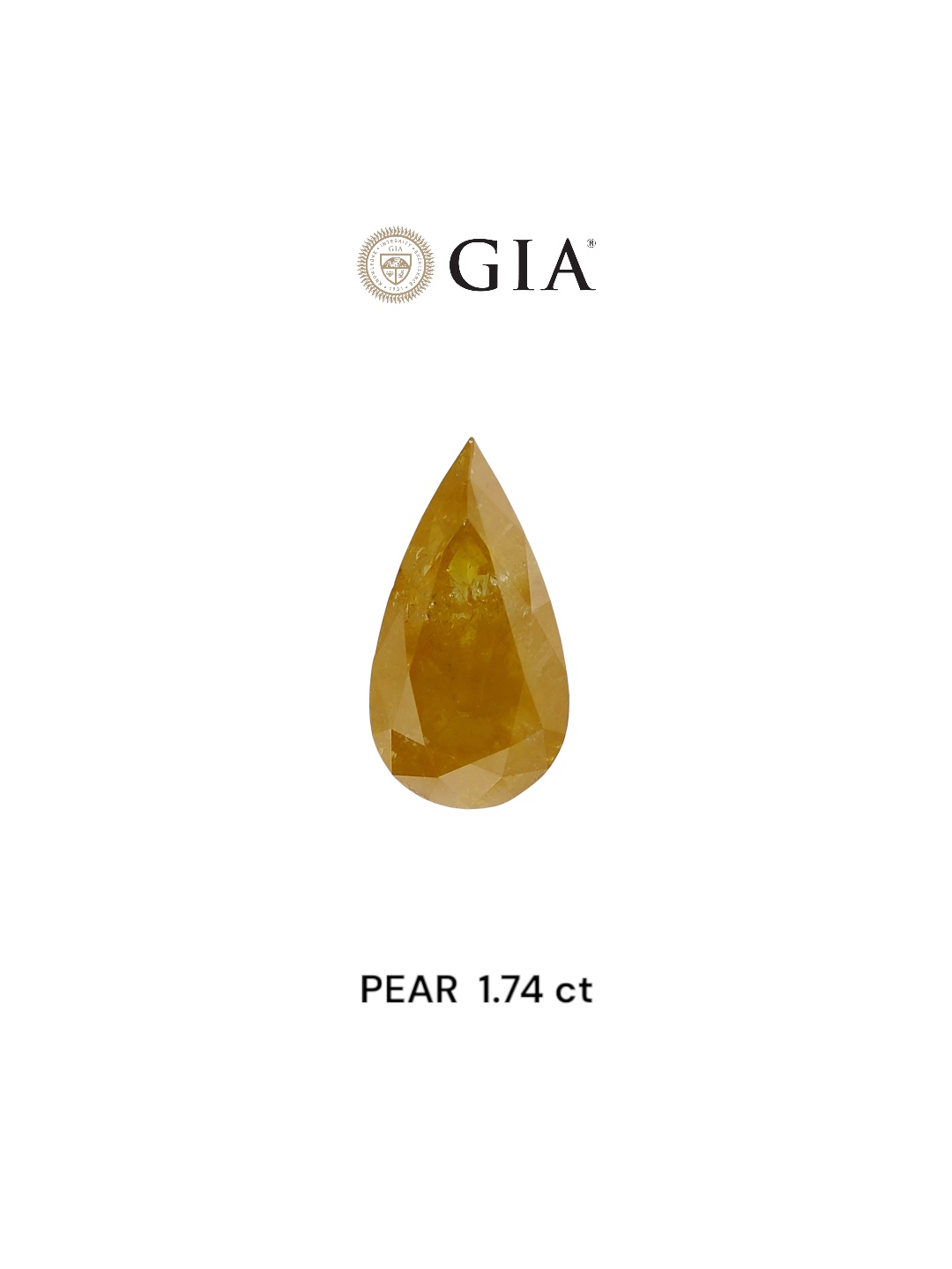 GIA 1.74 Carat Natural Fancy Yellow Pear Diamond SE-6917GN