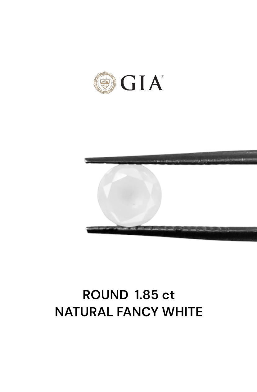 GIA 1.85 Carat Natural Fancy White Round Diamond SE-6936GN