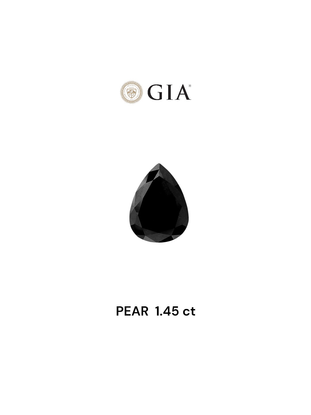 GIA 1.45 Carat Natural Fancy Black Pear Diamond SE-6946GT