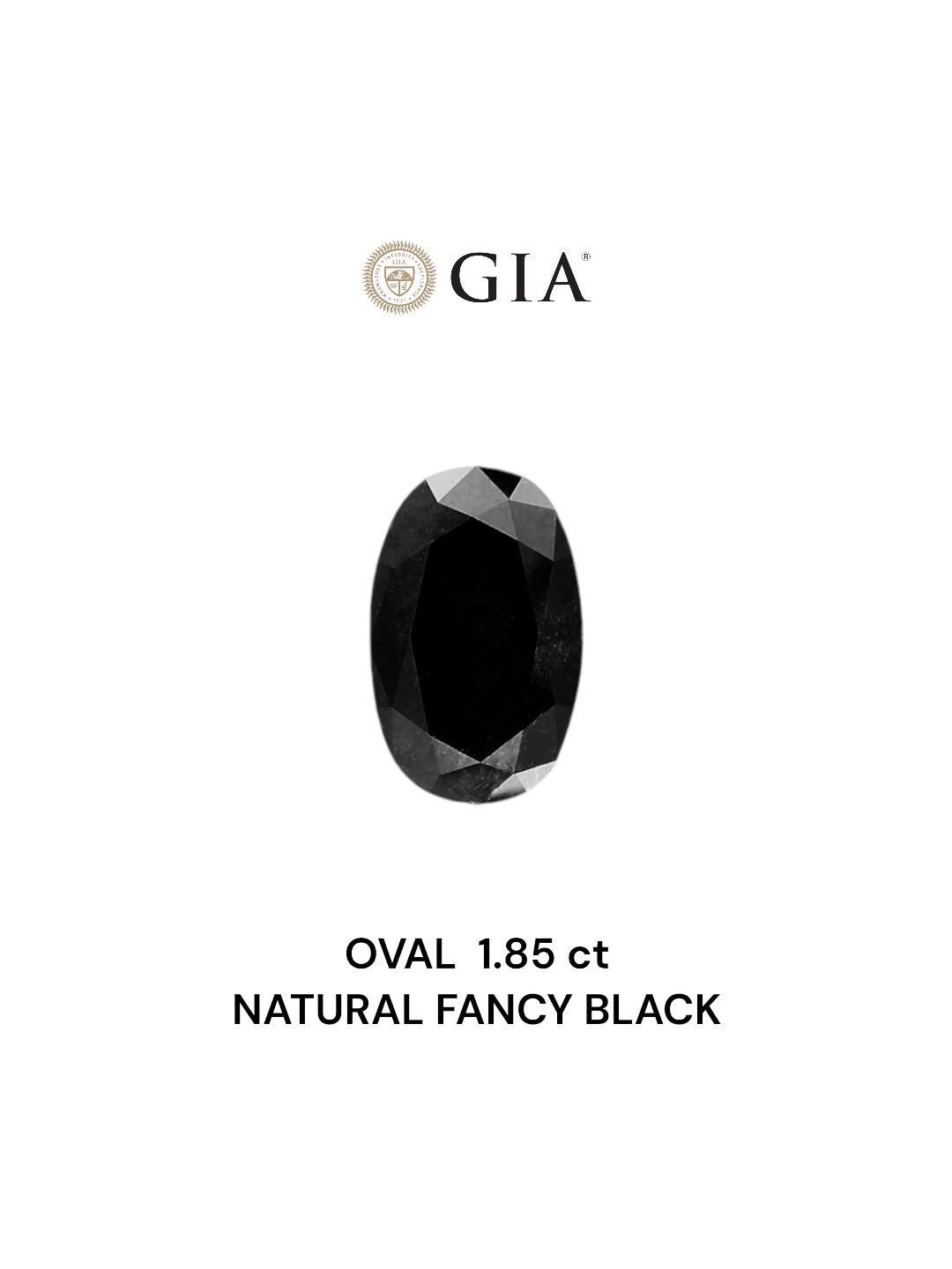GIA 1.85 Carat Natural Fancy Black Oval Diamond SE-6968GN