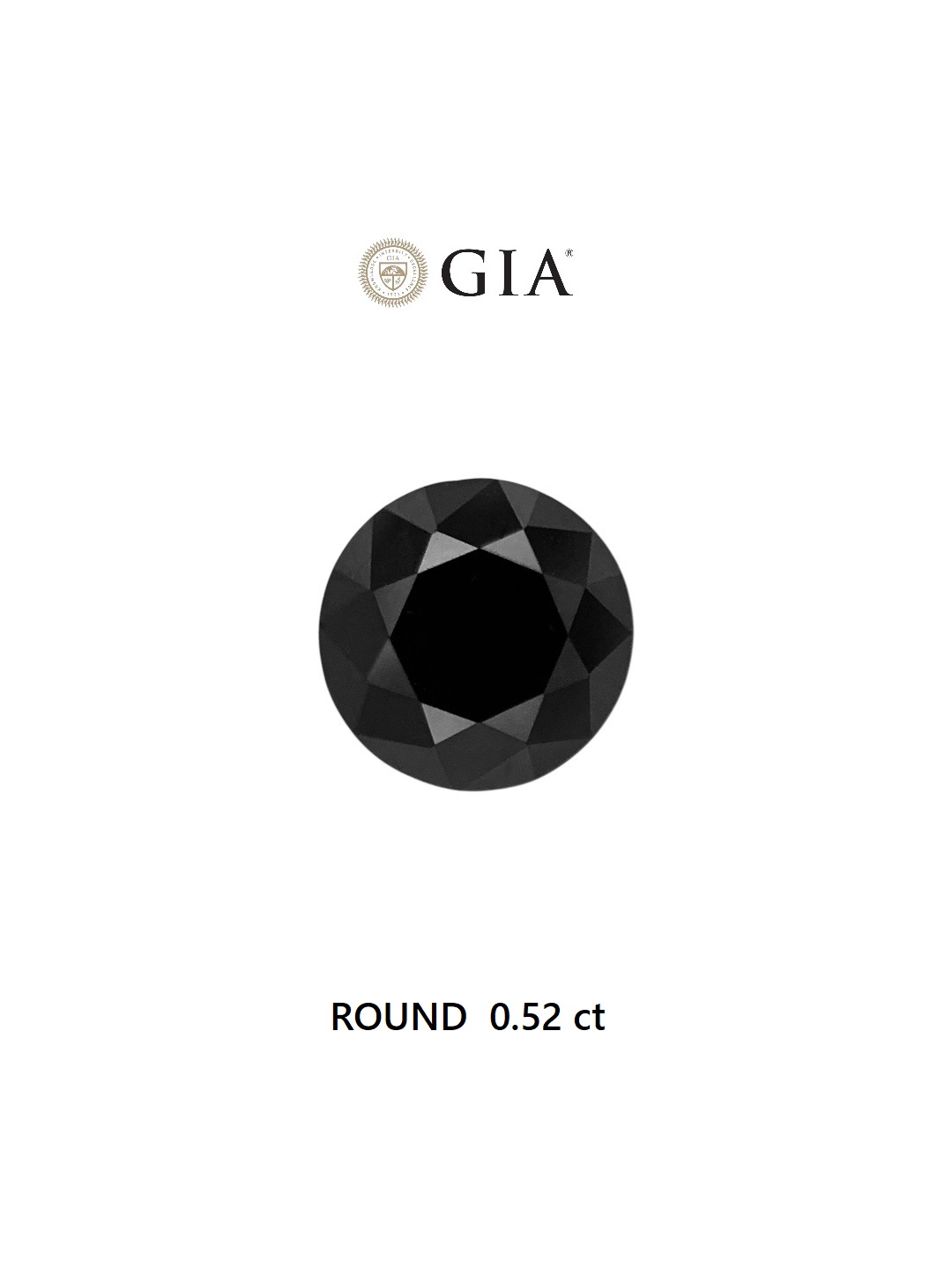 GIA 0.52 Carat Natural Fancy Black Round Diamond SE-7010GN