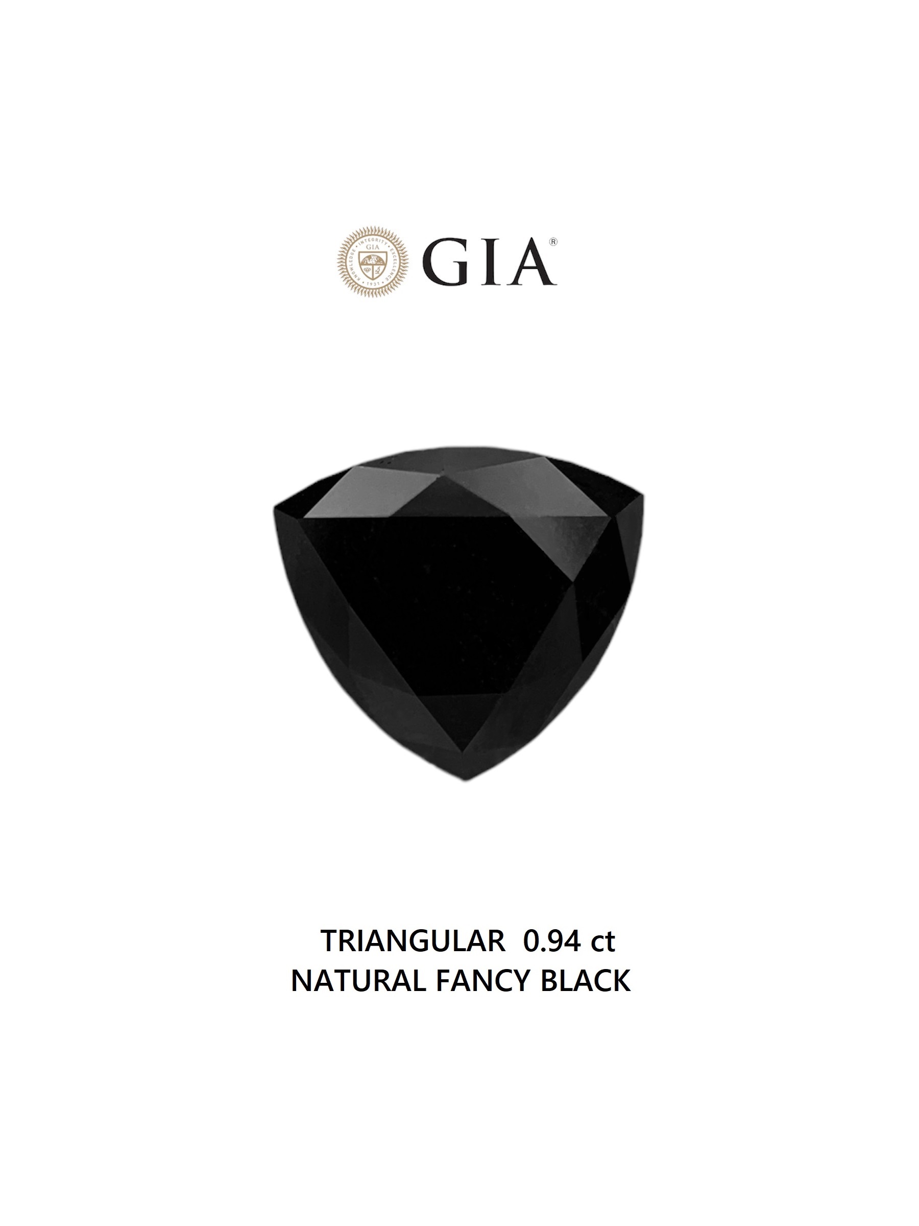 GIA 0.94 Carat Natural Fancy Black Triangular Diamond SE-7014GN