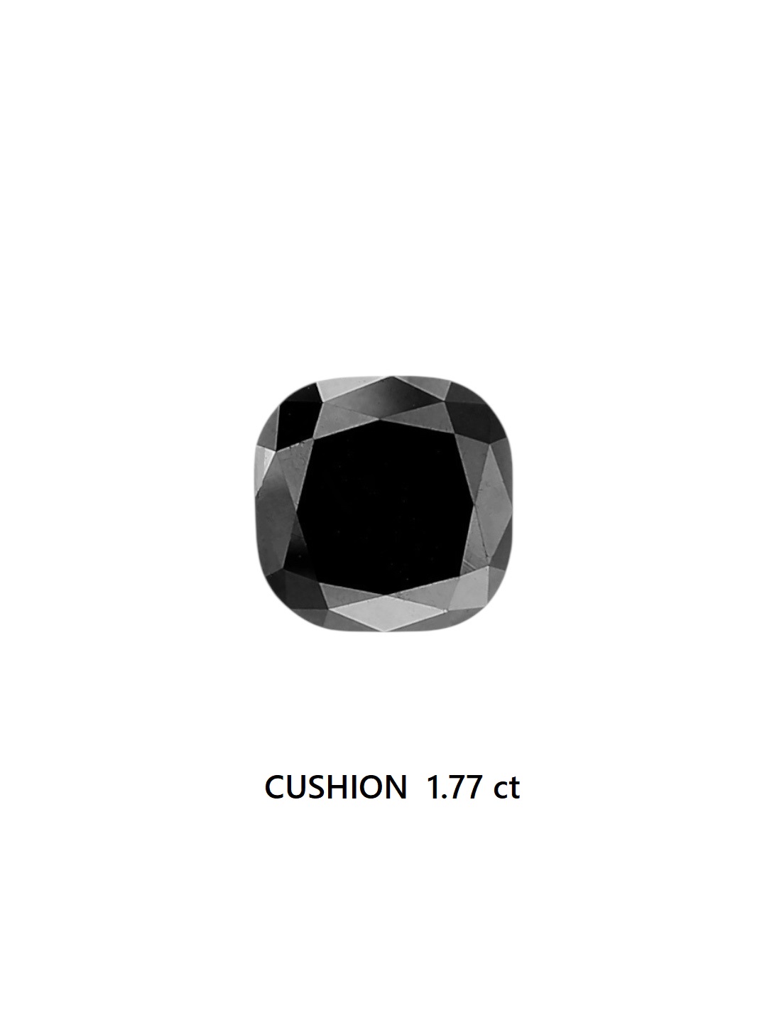 IGI 1.77 Carat Natural Fancy Black Cushion Diamond SE-7027TTI