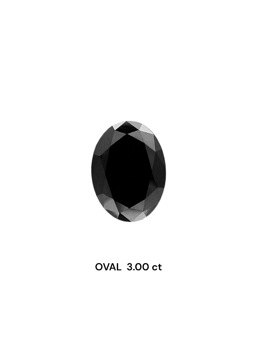 IGI 3.00 Carat Natural Fancy Black Oval Diamond SE-7033TTI