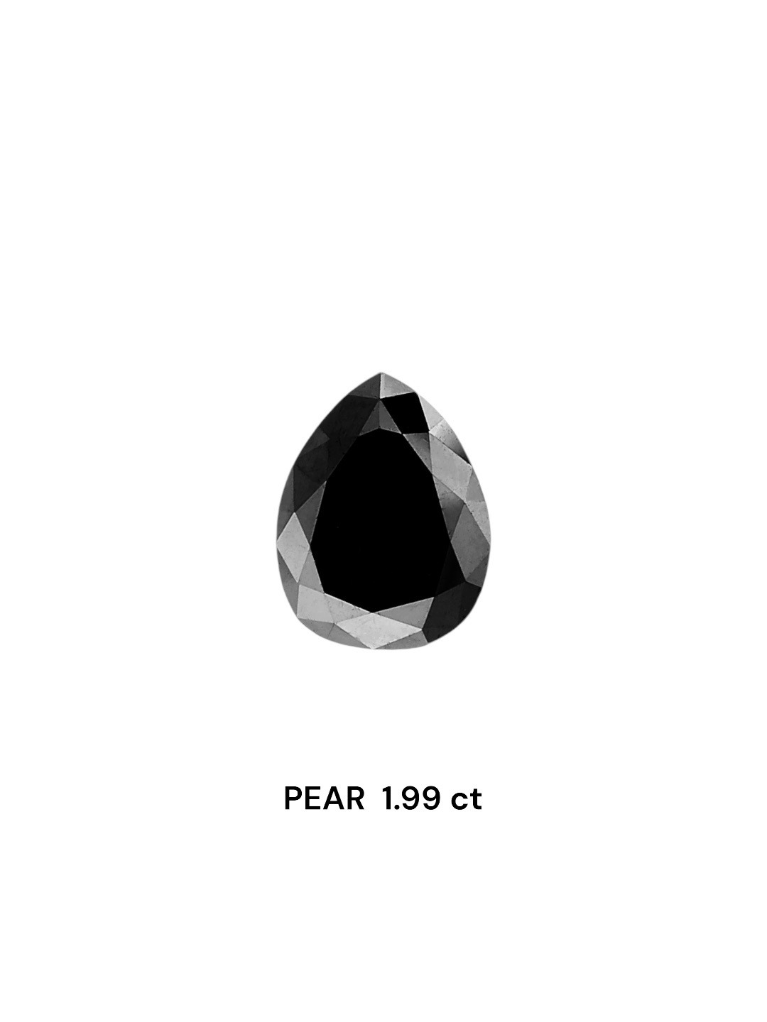 IGI 1.99 Carat Natural Fancy Black Pear Diamond SE-7035TTI