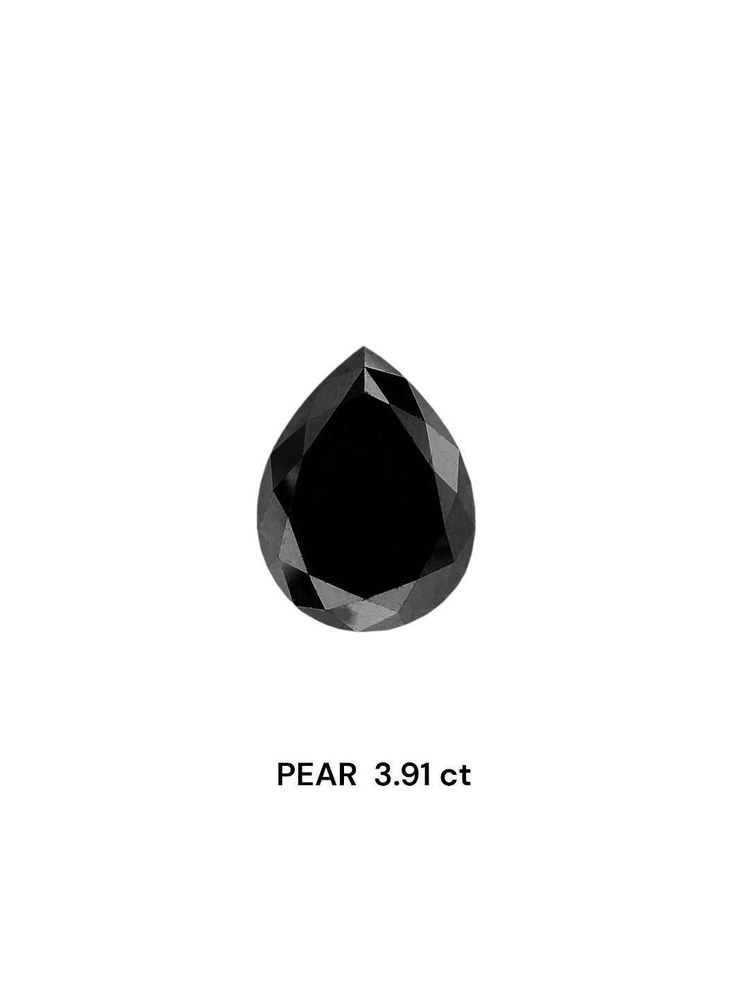 IGI 3.91 Carat Natural Fancy Black Pear Diamond SE-7047TTI