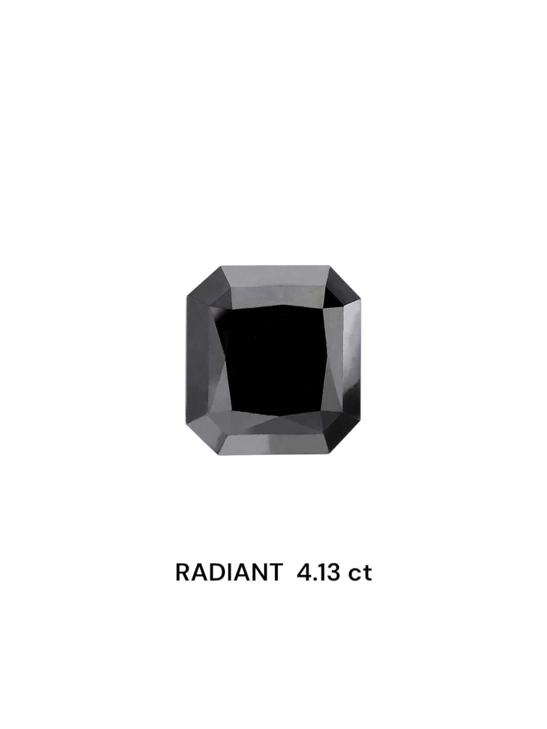 IGI 4.13 Carat Natural Fancy Black Radiant Diamond SE-7056TTI