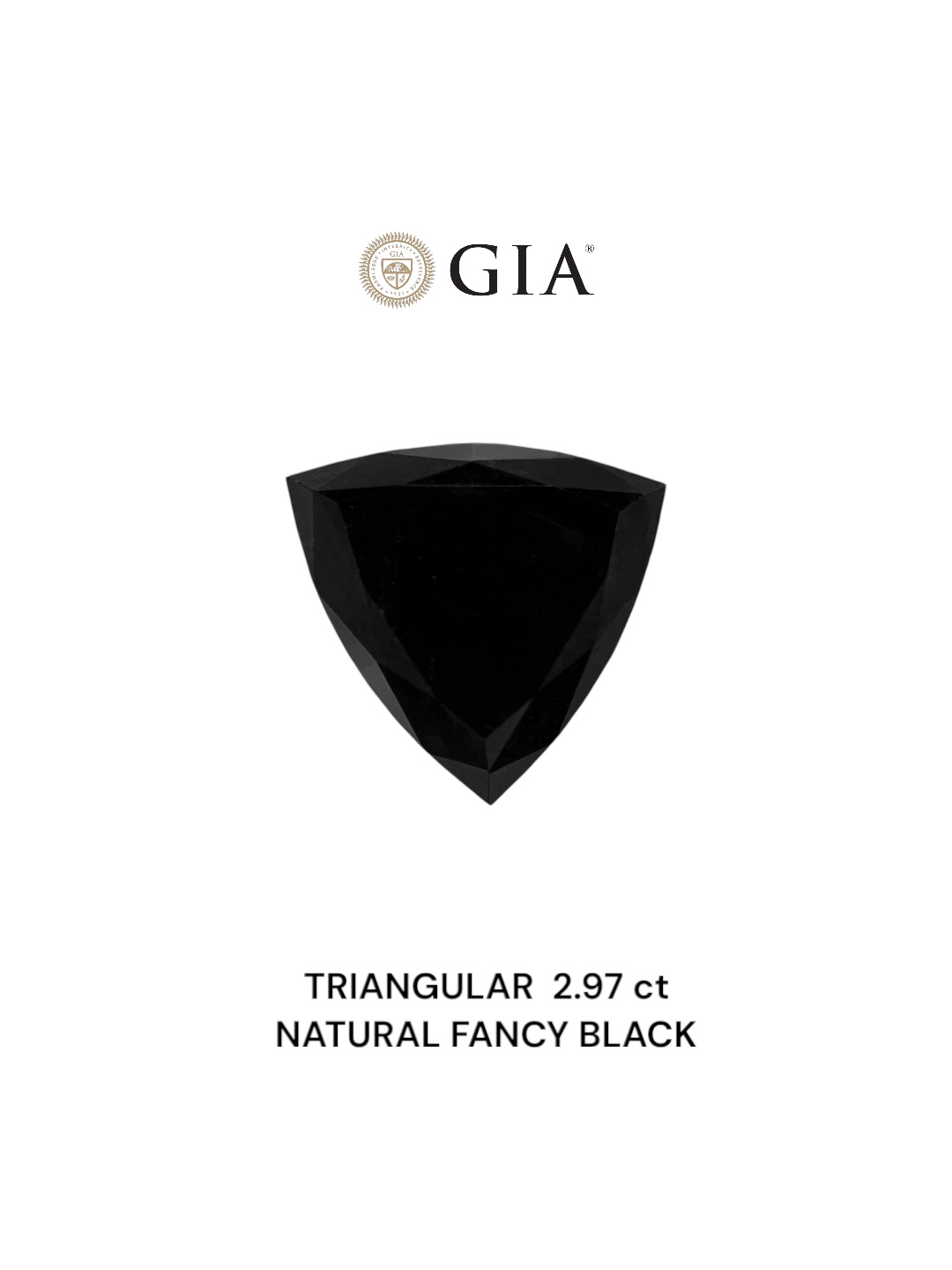 GIA 2.97 Carat Natural Fancy Black Triangular Diamond SE-7096GN