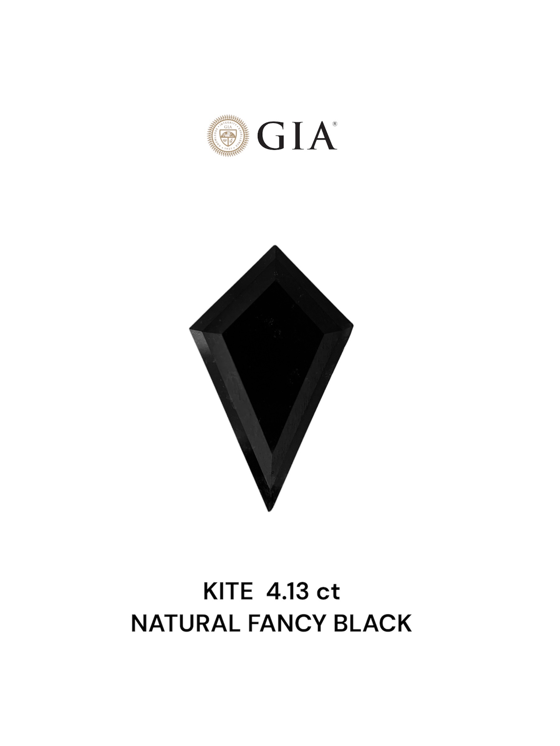 GIA 4.13 Carat Natural Fancy Black Kite Diamond SE-7097GN