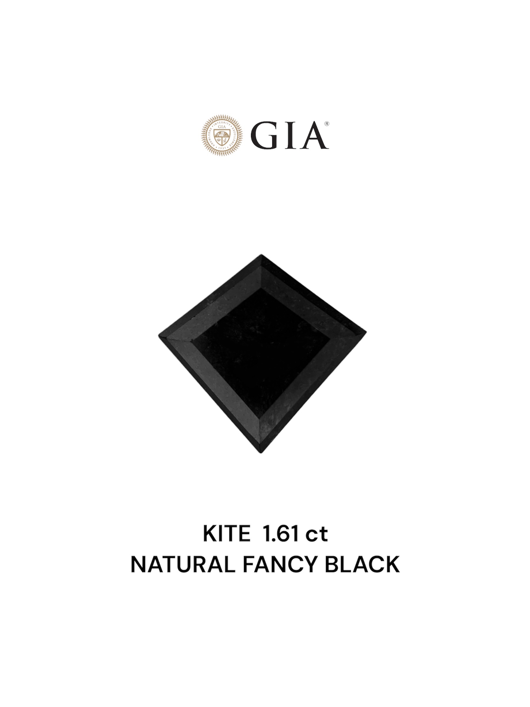 GIA 1.61 Carat Natural Fancy Black Kite Diamond SE-7099GN