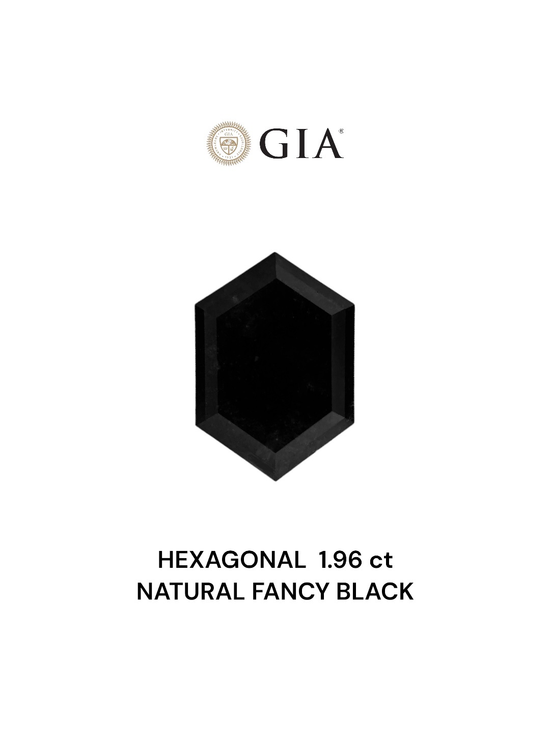 GIA 1.96 Carat Natural Fancy Black Hexagonal Diamond SE-7108GN