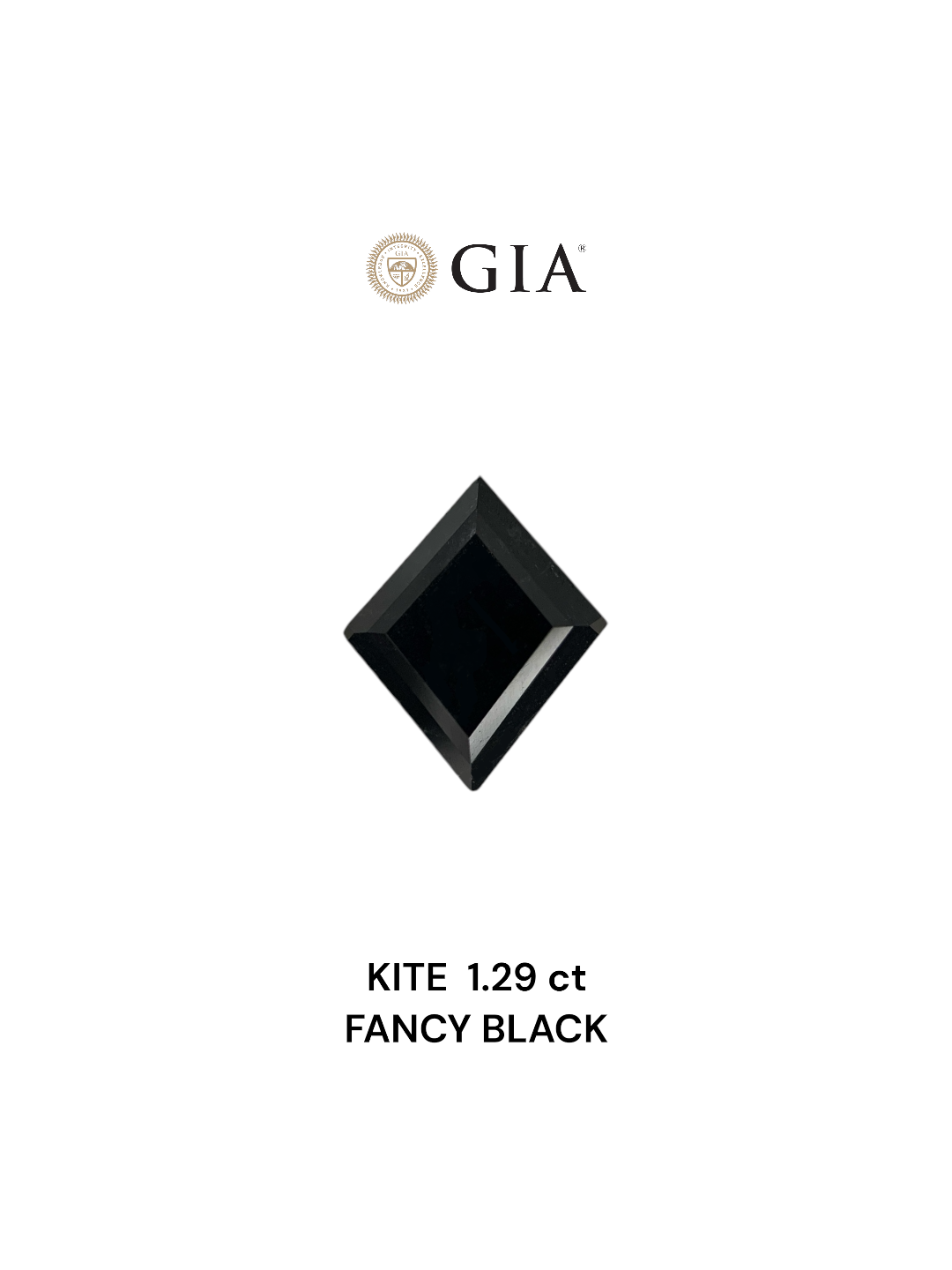 GIA 1.29 Carat Natural Fancy Black Kite Diamond SE-7118GT
