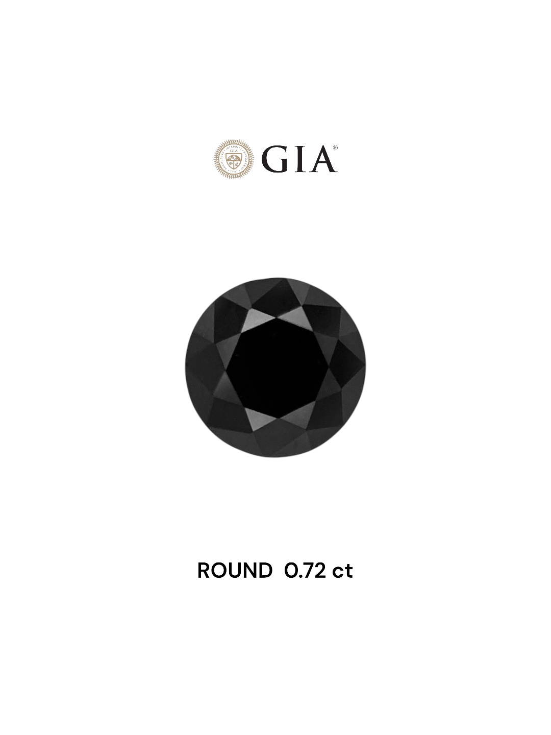 GIA 0.72 Carat Natural Fancy Black Round Diamond SE-7120GN