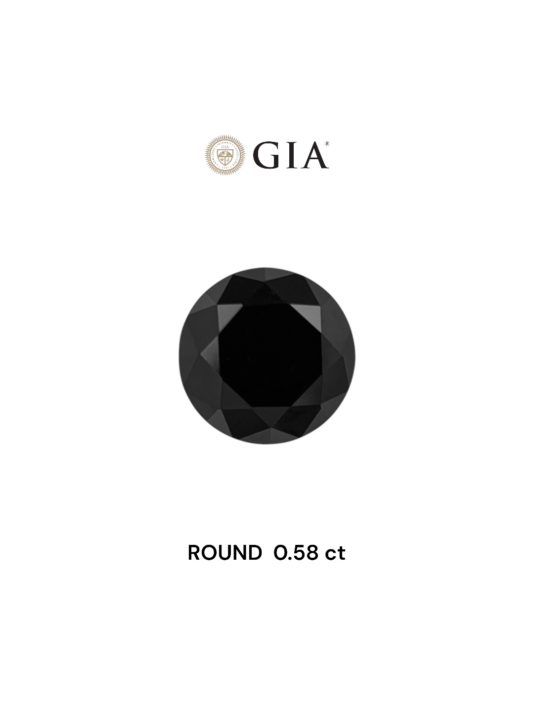 GIA 0.58 Carat Natural Fancy Black Round Diamond SE-7121GN