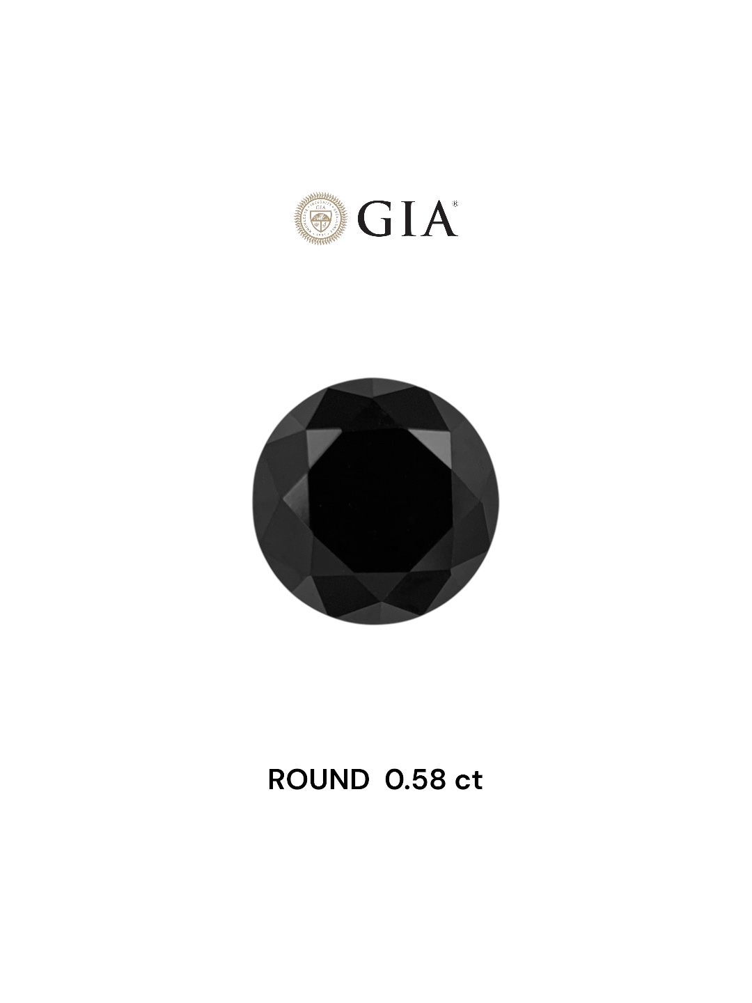 GIA 0.58 Carat Natural Fancy Black Round Diamond SE-7123GN